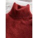 Turtleneck sweater women loose burgundy net red inner padded top