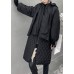 Bohemian Black Hooded Plaid Patchwork Fine Cotton Filled coats Winter