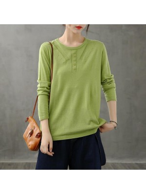 French green blouses for women o neck long sleeve short fall blouse